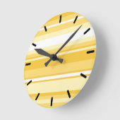 黄ストライプ色 ラウンド壁時計 (傾斜)