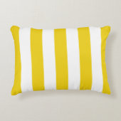 黄ストライプ色、白ストライプ色、パストライプのターン アクセントクッション (正面)