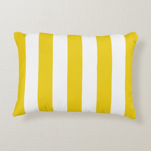 黄ストライプ色、白ストライプ色、パストライプのターン アクセントクッション (裏面)