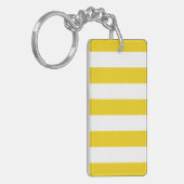 黄ストライプ色、白ストライプ色、パストライプのターン キーホルダー (正面左)