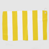 黄ストライプ色、白ストライプ色、パストライプのターン ゴルフタオル (横)
