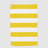 黄ストライプ色、白ストライプ色、パストライプのターン ゴルフタオル (正面)