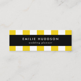 黄ストライプ色、白ストライプ色、パストライプのターン スキニー名刺