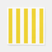 黄ストライプ色、白ストライプ色、パストライプのターン スタンダードカクテルナプキン (正面)