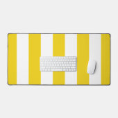 黄ストライプ色、白ストライプ色、パストライプのターン デスクマット (キーボード&マウス)