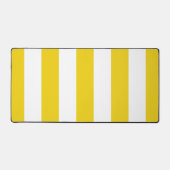 黄ストライプ色、白ストライプ色、パストライプのターン デスクマット (正面)