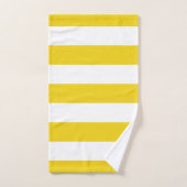 黄ストライプ色、白ストライプ色、パストライプのターン バスタオルセット (ハンドタオル)