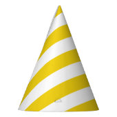 黄ストライプ色、白ストライプ色、パストライプのターン パーティーハット (左)