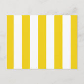 黄ストライプ色、白ストライプ色、パストライプのターン ポストカード (正面)