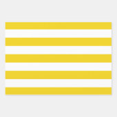 黄ストライプ色、白ストライプ色、パストライプのターン ラッピングペーパーシート (正面3)