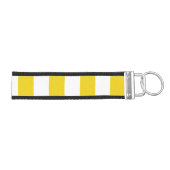 黄ストライプ色、白ストライプ色、パストライプのターン リストバンドキーホルダー (鍵右)
