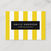 黄ストライプ色、白ストライプ色、パストライプのターン 名刺 (正面)