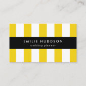 黄ストライプ色、白ストライプ色、パストライプのターン 名刺 (正面)