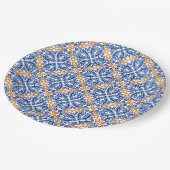 黄スペインの色の地中海のタイル ペーパープレート (アングル)