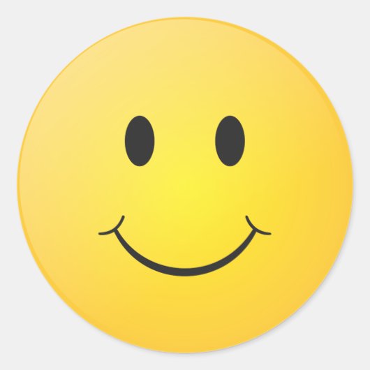 黄スマイル ラウンドシール (正面)