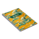 黄ターコイズ日本の海波伝統的 ノートブック (右側)