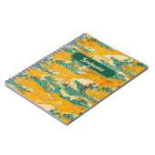 黄ターコイズ日本の海波伝統的 ノートブック (左側)