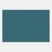 黄ターコイズ無地の水彩花模様 ラッピングペーパーシート (正面3)