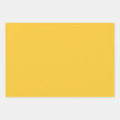 黄ターコイズ無地の水彩花模様 ラッピングペーパーシート (正面2)