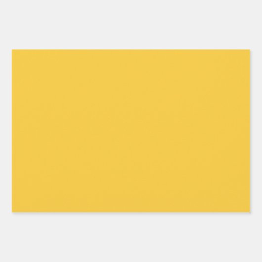 黄ターコイズ無地の水彩花模様 ラッピングペーパーシート (正面2)