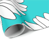 黄ターコイズ白デイジーパターン ラッピングペーパー (ロールコーナー)