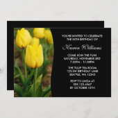 黄チューリップフローラ誕生パーティー 招待状 (正面/裏面)