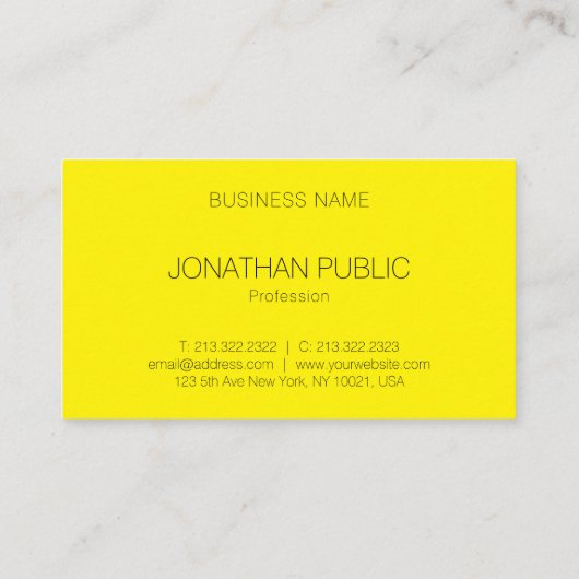 黄テンプレートプロフェッショナルエレガントトレンディー 名刺 (裏面)