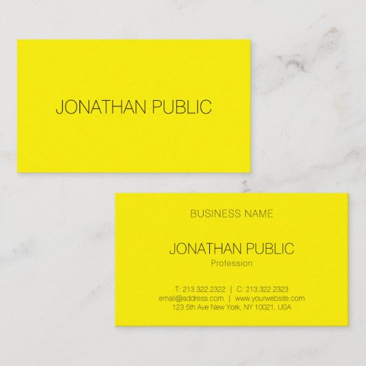 黄テンプレートプロフェッショナルエレガントトレンディー 名刺 (正面/裏面)