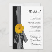 黄デイジー白黒披露宴のみ 招待状 (正面)