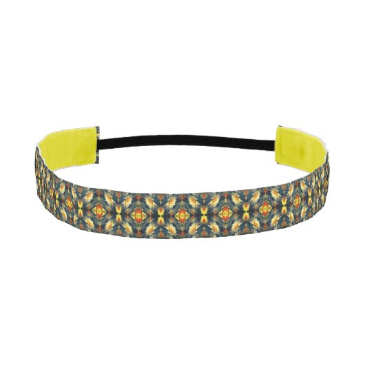 黄デイジー花抽象芸術 アスレチックヘッドバンド (正面)