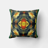 黄デイジー花抽象芸術 クッション (裏面)