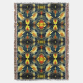 黄デイジー花抽象芸術 スローブランケット (正面縦)