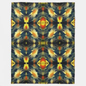 黄デイジー花抽象芸術 フリースブランケット (正面)