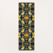 黄デイジー花抽象芸術 ヨガマット (裏面)