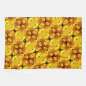 黄デイジー花花びらと中柄 キッチンタオル (横)