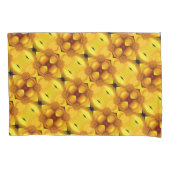 黄デイジー花花びらと中柄 枕カバー (正面)