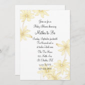 黄デイジー赤ちゃんシャワー 招待状 (正面/裏面)