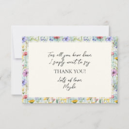 黄デイジー野花花柄 サンキューカード