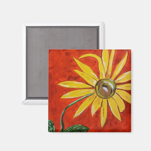 黄デイジー マグネット (正面/裏面)