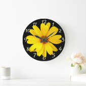 黄デイジー ラージ壁時計 (ホーム)