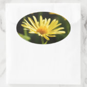 黄デイジー 楕円形シール (バッグ)