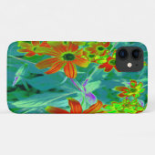 黄トリップ(幻覚体験)のような色と赤の山花とレトロ青 Case-Mate iPhoneケース (裏面(横))