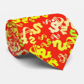 黄ドファンキールシンボルや象徴パターンのタイ ネクタイ (ロール)