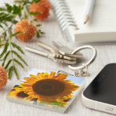 黄ハーディひまわりアートひまわりの写真 キーホルダー (正面右)