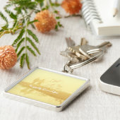 黄ハートビーチ結婚式 キーホルダー (側面)