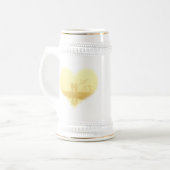 黄ハートビーチ結婚式 ビールジョッキ (正面左)