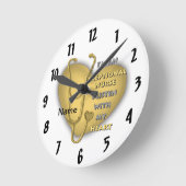 黄ハート例外的ナース ラウンド壁時計 (傾斜)