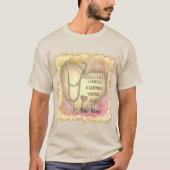 黄ハート小児ナースカスタムナースTシャツ Tシャツ (正面)