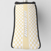 黄パタ市松模様にーン ゴルフヘッドカバー (回転90)