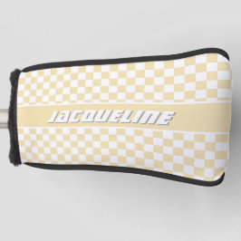 黄パタ市松模様にーン ゴルフヘッドカバー